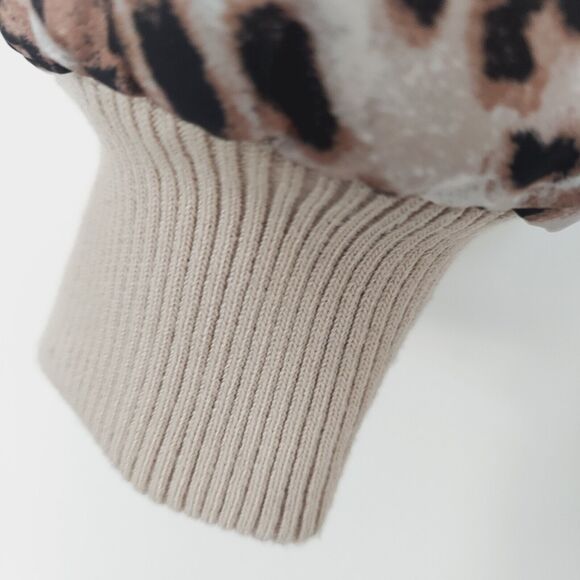 GB Puffer Jacket Size Small Animal Print Leopard Pockets Zip - Picture 8 of 9